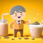 papercraft man eating chia seed pudding for dessert to drink more