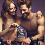 A man and woman smiling and interacting while exploring a carb-loading method for a bicycle race.