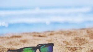 Sunglass on a holiday beach